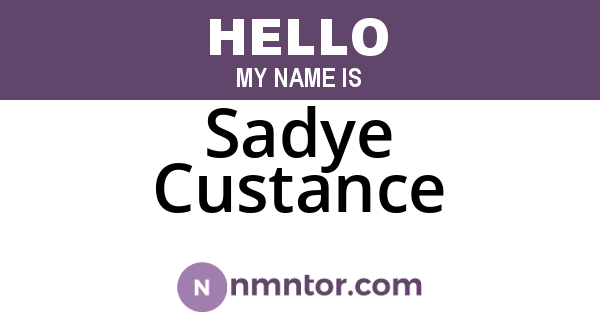 Sadye Custance