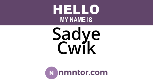 Sadye Cwik