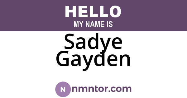 Sadye Gayden