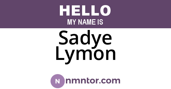 Sadye Lymon