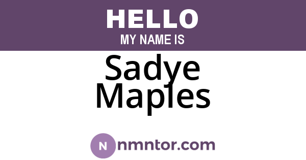 Sadye Maples