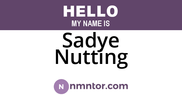 Sadye Nutting