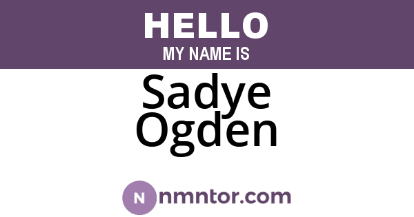 Sadye Ogden