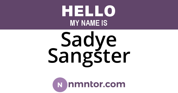 Sadye Sangster