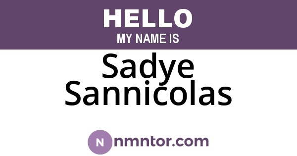 Sadye Sannicolas