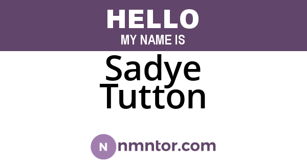 Sadye Tutton