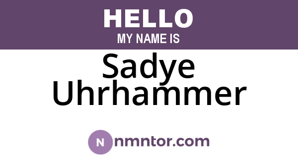 Sadye Uhrhammer