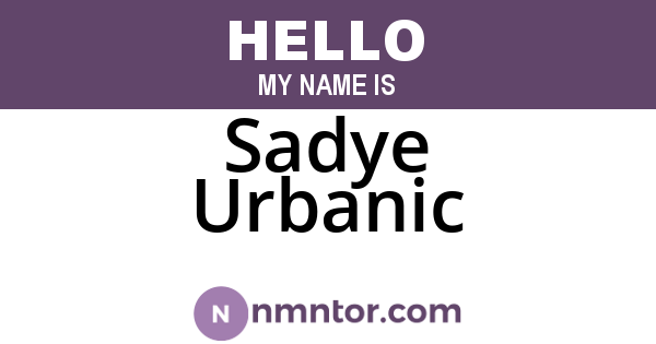 Sadye Urbanic