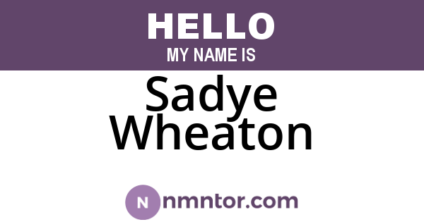 Sadye Wheaton