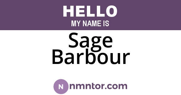 Sage Barbour