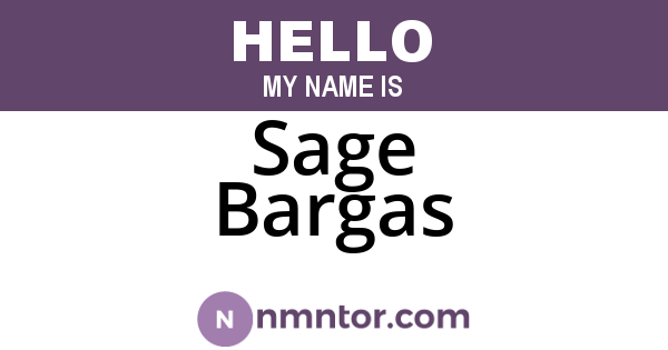 Sage Bargas