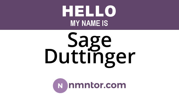 Sage Duttinger