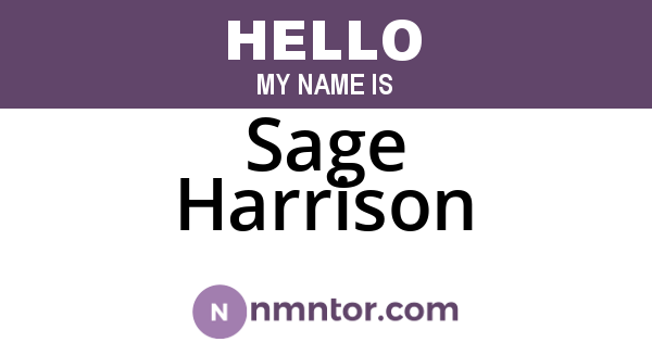 Sage Harrison