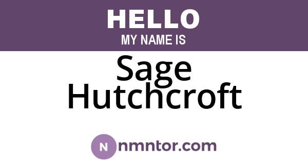 Sage Hutchcroft