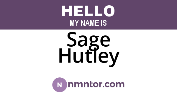 Sage Hutley