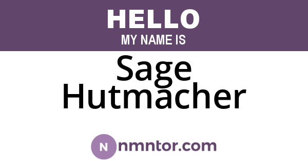 Sage Hutmacher