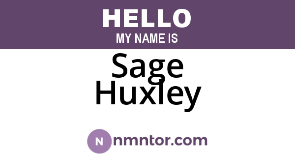 Sage Huxley