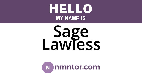 Sage Lawless