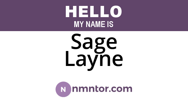 Sage Layne