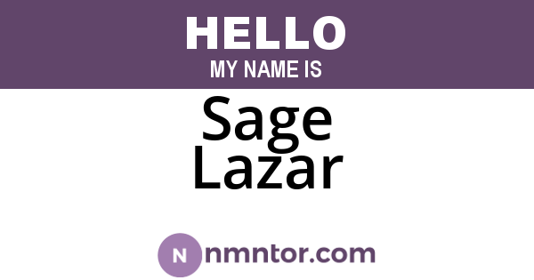 Sage Lazar