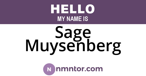 Sage Muysenberg