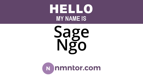 Sage Ngo