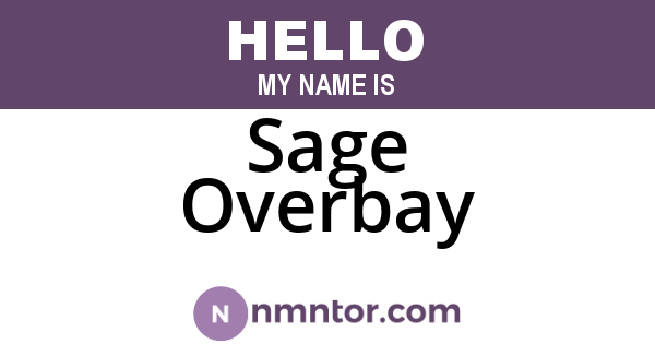 Sage Overbay