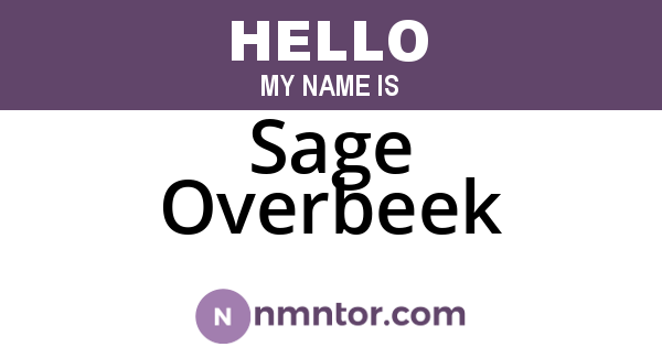 Sage Overbeek