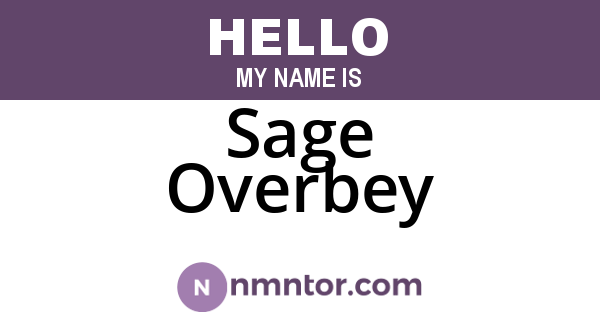 Sage Overbey