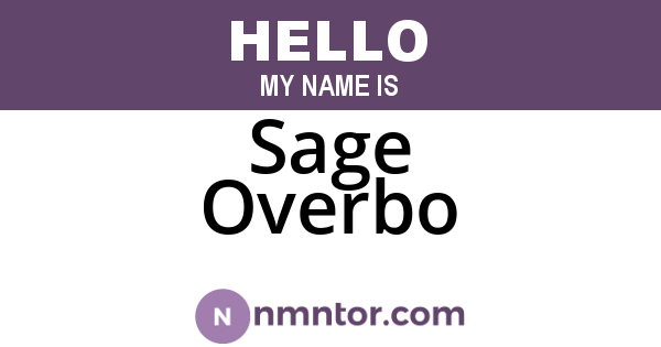 Sage Overbo
