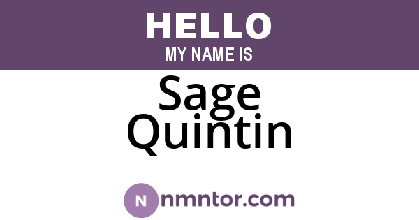 Sage Quintin