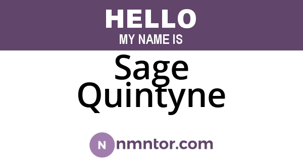 Sage Quintyne