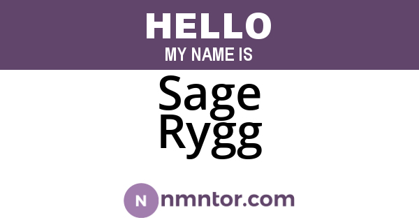 Sage Rygg