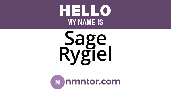 Sage Rygiel