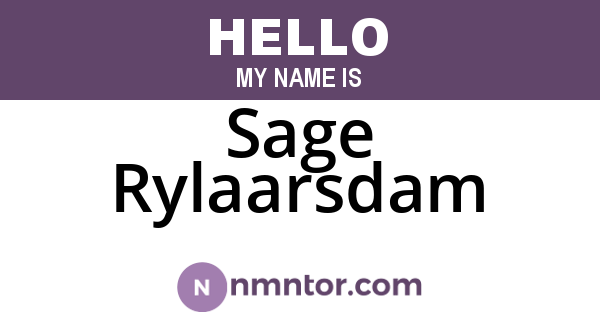 Sage Rylaarsdam