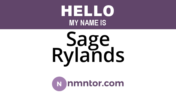 Sage Rylands
