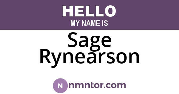 Sage Rynearson