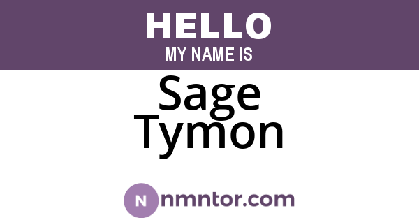 Sage Tymon