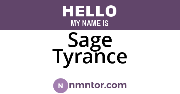 Sage Tyrance
