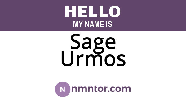 Sage Urmos