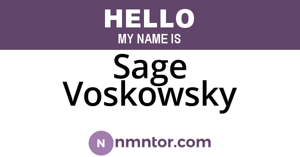Sage Voskowsky