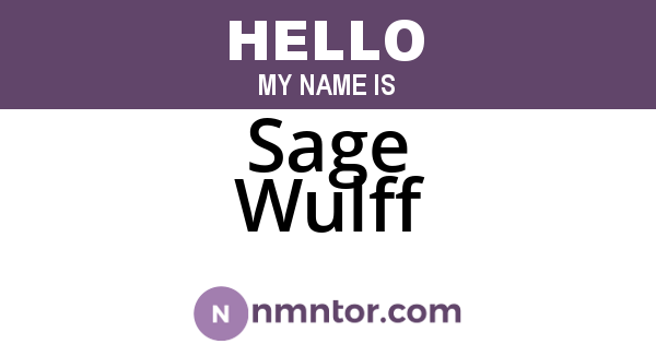 Sage Wulff