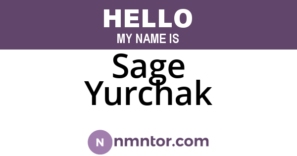Sage Yurchak