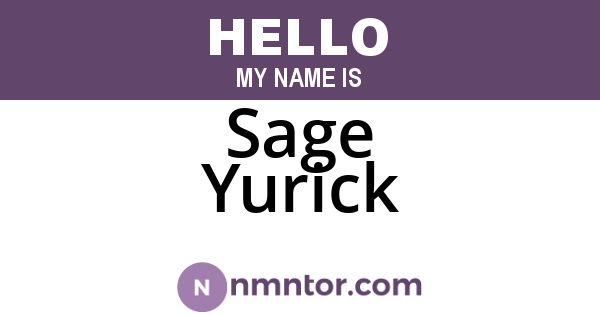 Sage Yurick