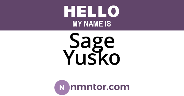 Sage Yusko