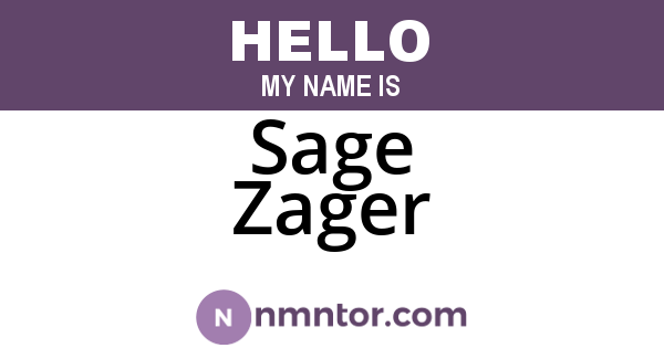 Sage Zager