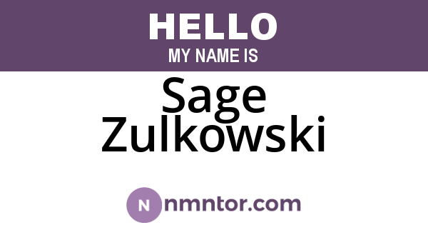 Sage Zulkowski