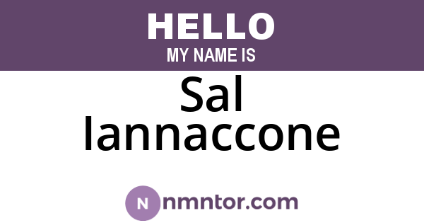 Sal Iannaccone