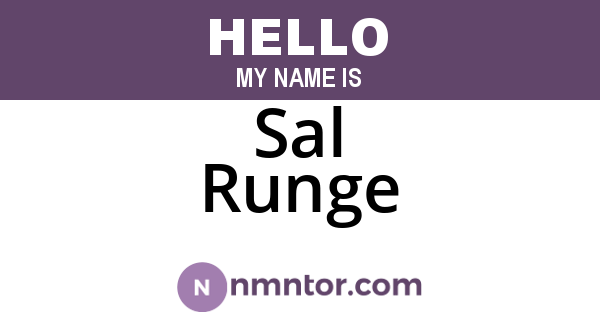 Sal Runge
