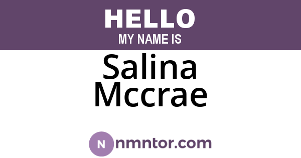 Salina Mccrae